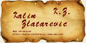 Kalin Zlatarević vizit kartica